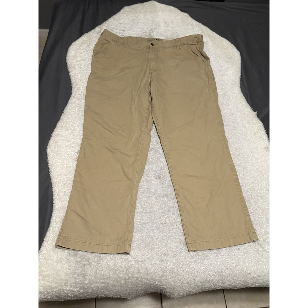 Carhartt Rugged Flex Canvas Work Pants 42x30 Tan Khaki Relaxed Fit Mens 102291